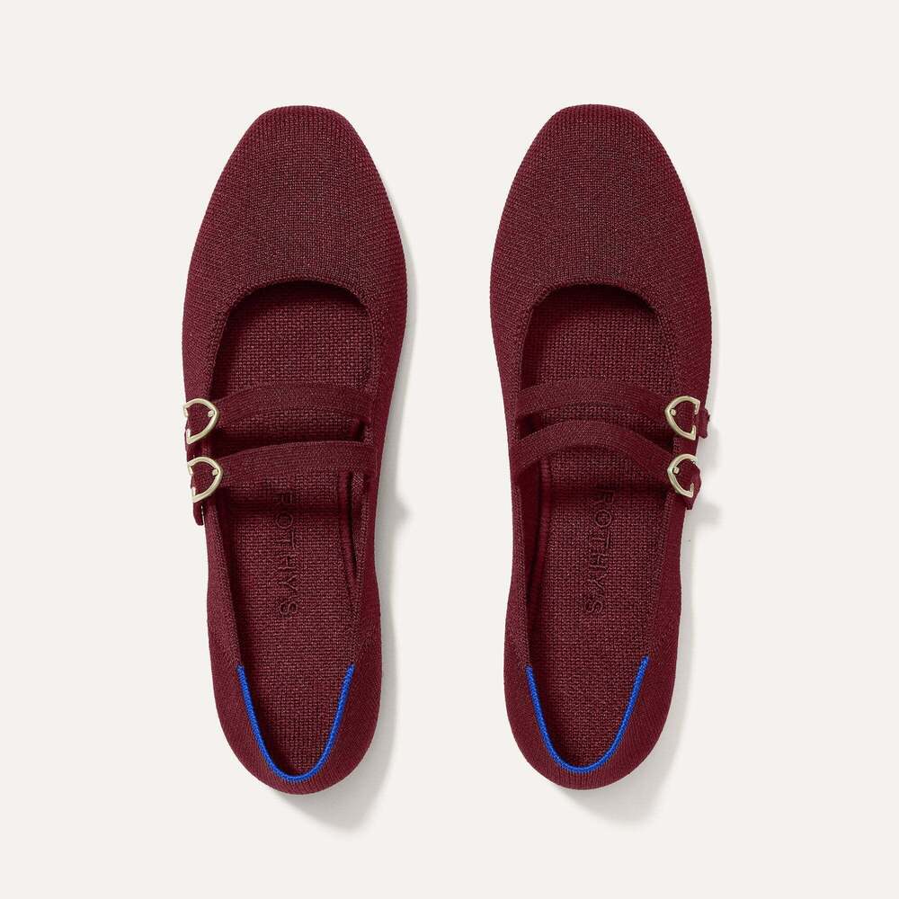 Rothy's The Double Buckle Mary Jane - Cabernet Size 88